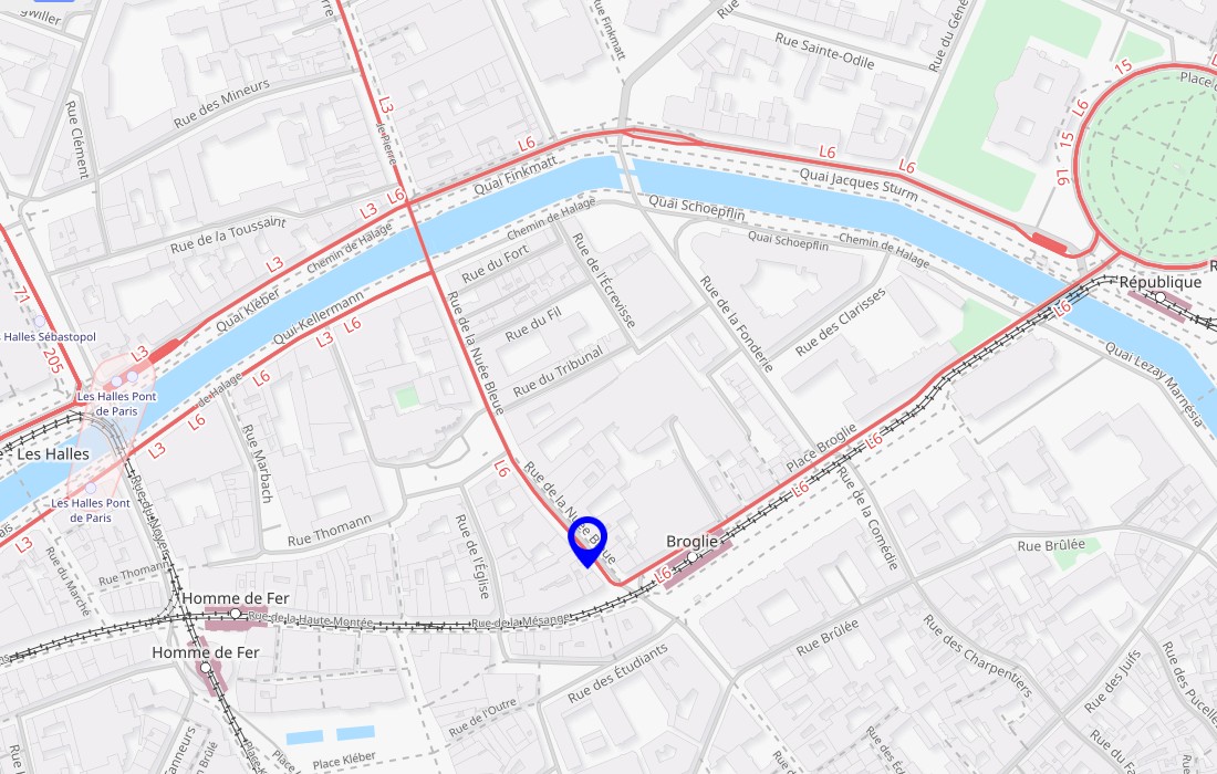 Caviste Contrepied Strasbourg adresse sur carte du quartier