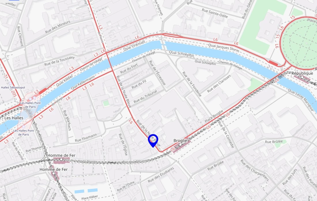 Caviste Contrepied Strasbourg adresse sur carte du quartier